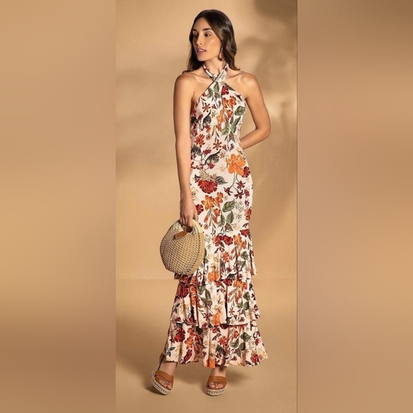 Studio F Dresses & Skirts - NWT Studio F Dress from Columbia Halter Tiered Floral Dress Size 2/Small